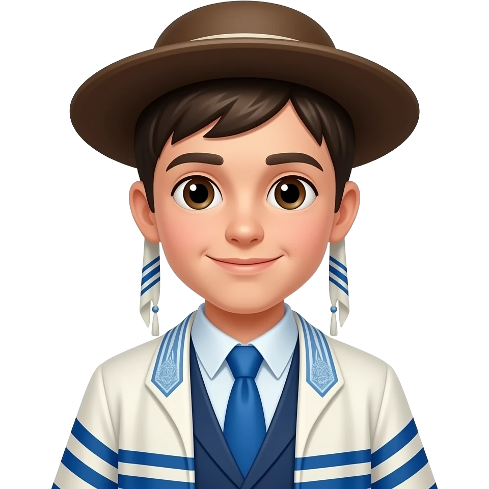 hasidc jowish boy with carls emoji