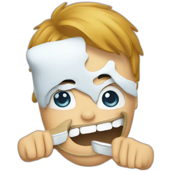 Flossing your teeth emoji