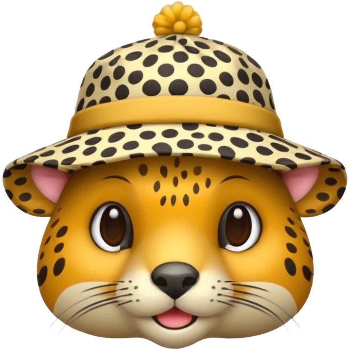 animal wearing patterned hat  emoji