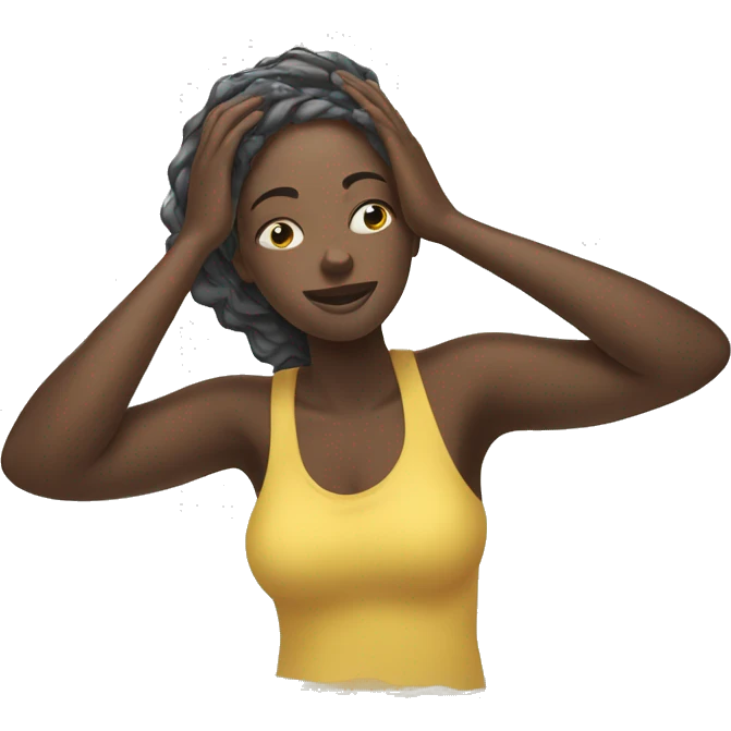 African woman washing her hair emoji