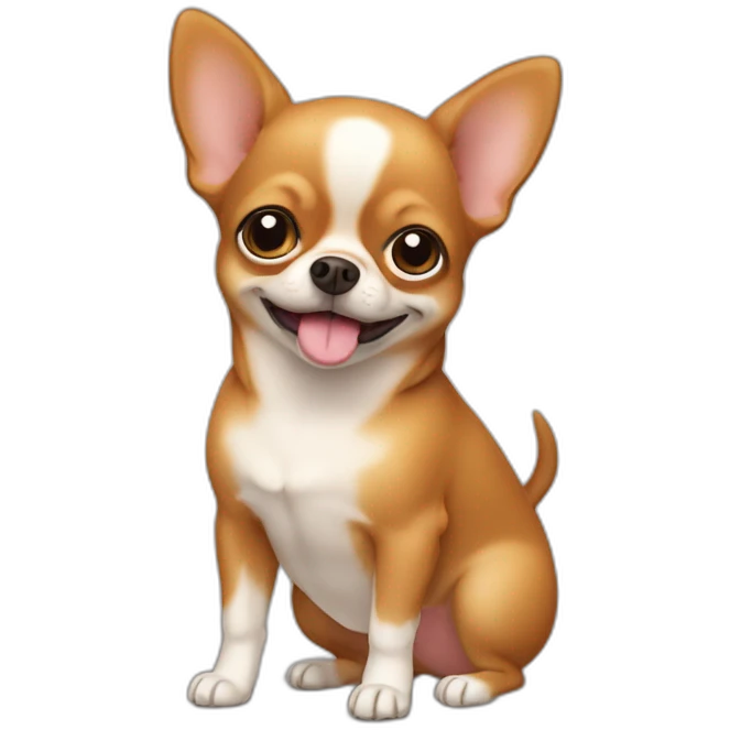 chubby brown chihuahua with a belly emoji