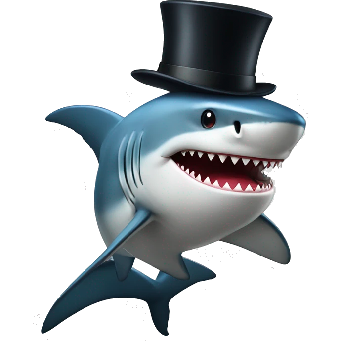Shark with top hat  emoji