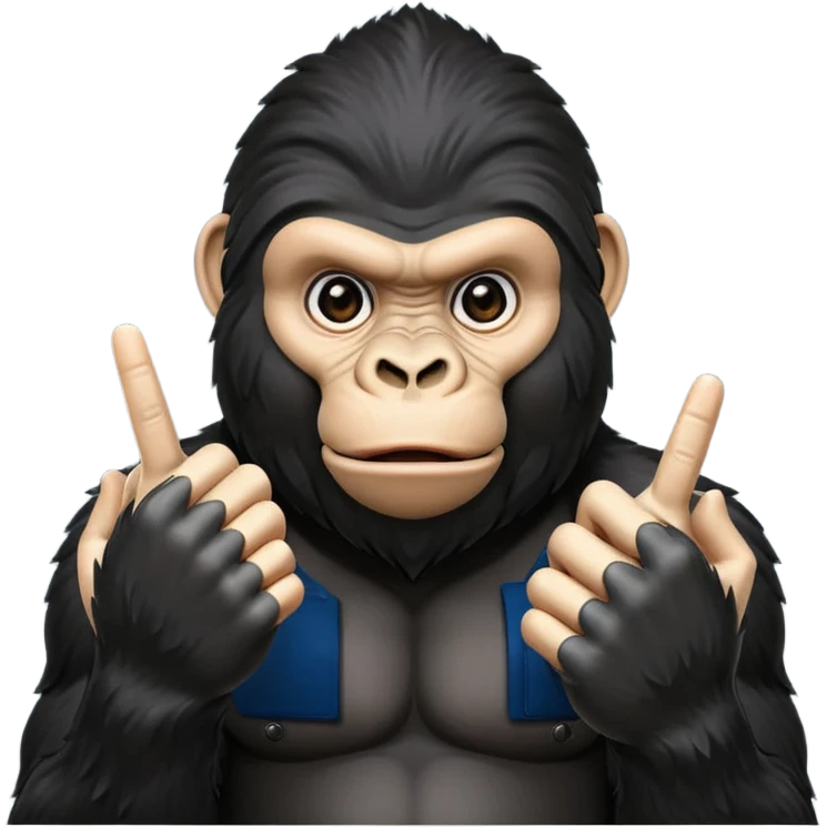 Gorilla sticking the middle finger  emoji