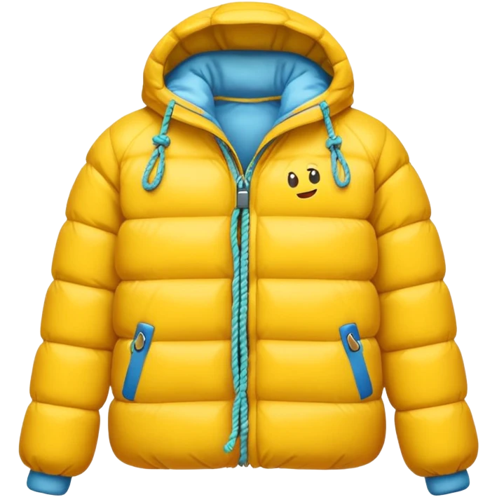 emoji wearing a down jacket and with ropes around it emoji