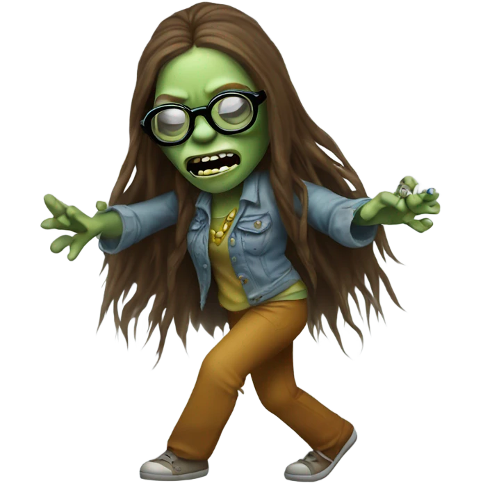  janis joplin zombie dancing, who wears circle glasses emoji