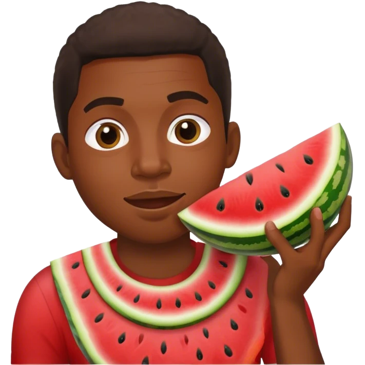 A black man eating a watermelon  emoji