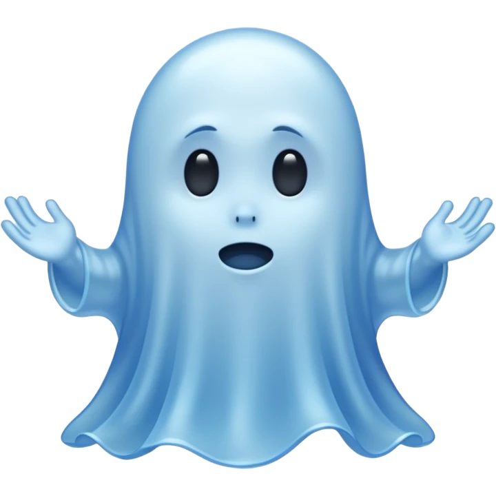 cartoon blue ghost with a wavy bottom emoji