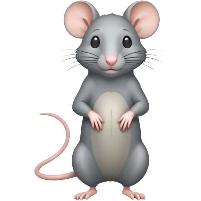 Gray rat with body emoji