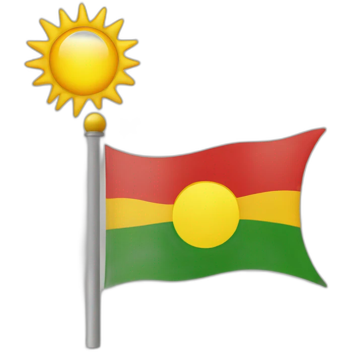 Kurdish flag with sun emoji
