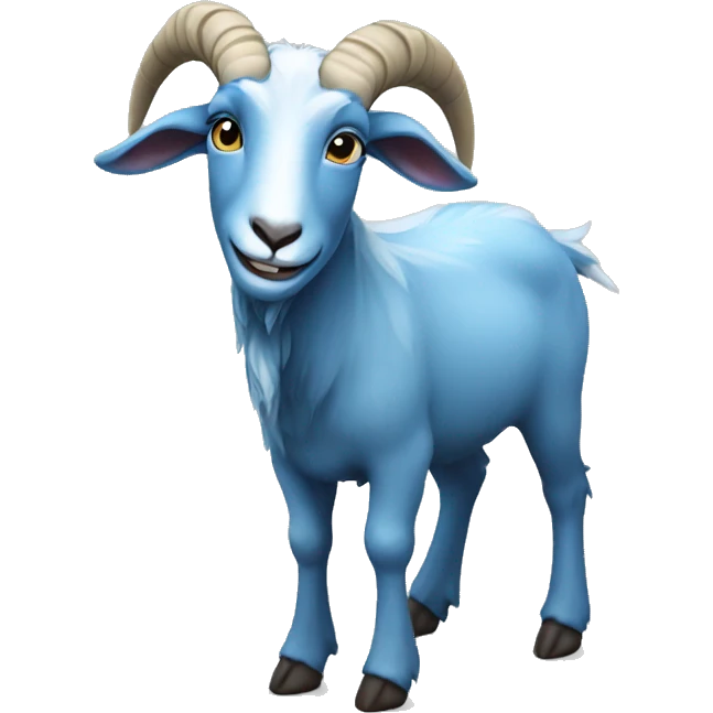 Blue goat whole body pretty smiling emoji