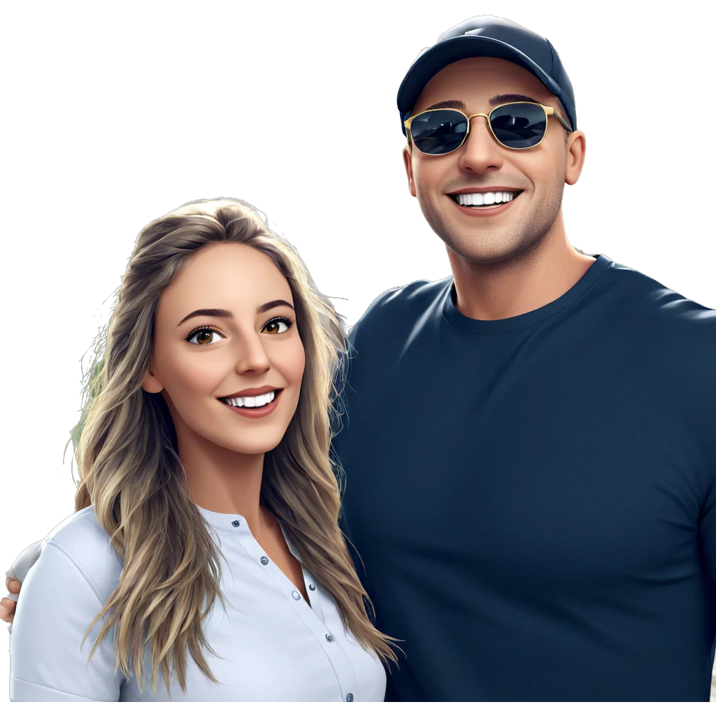 smiling couple with sunglasses emoji
