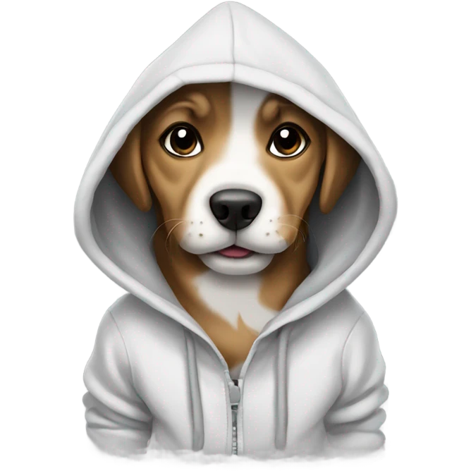 Puppy wearing a hoodie emoji