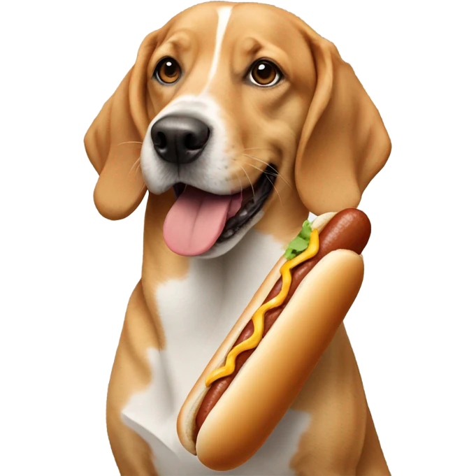 dog eating a hotdog  emoji