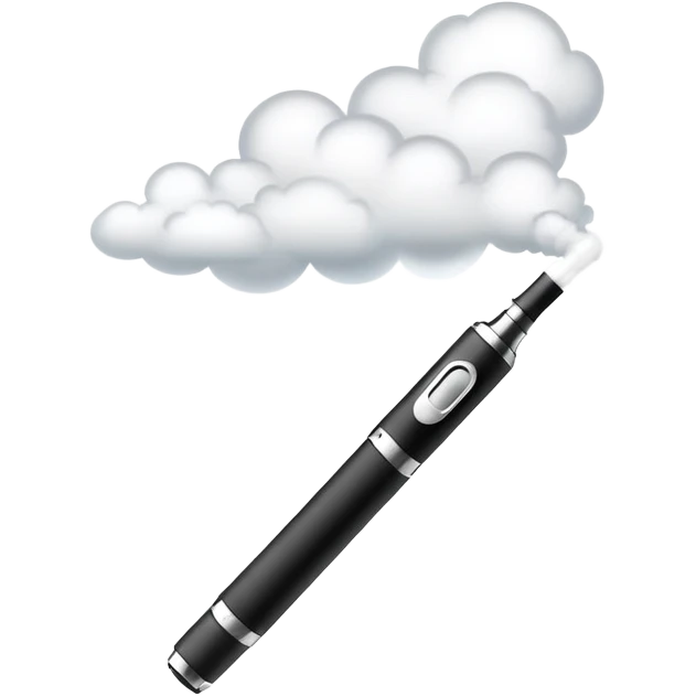 modern vape pen with vapor cloud emoji