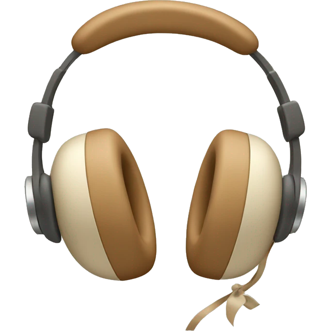 beige apple headphones with brown bows emoji
