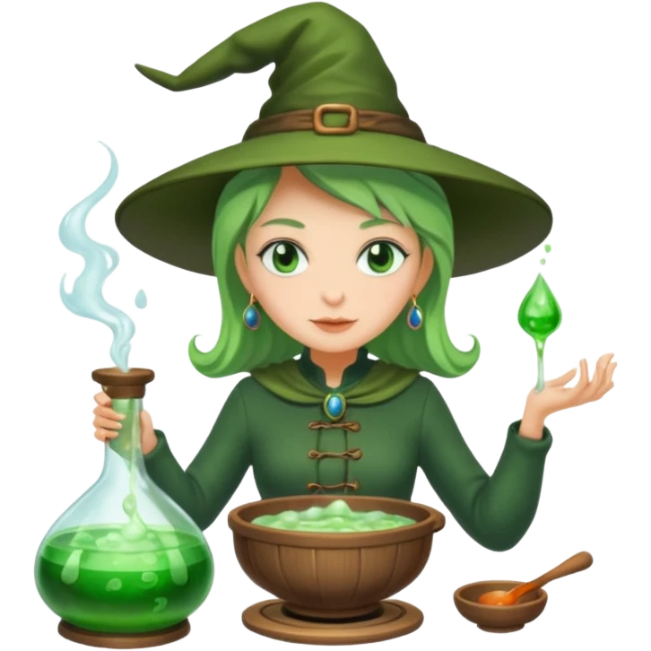 green witch cooking potion emoji