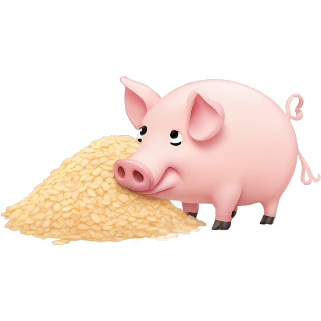 Pig eating oats emoji