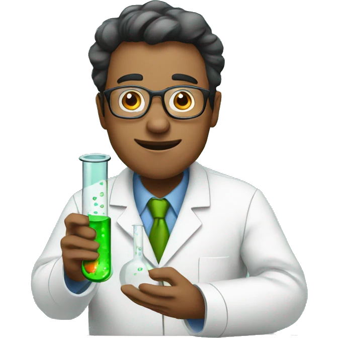 a scientist experimenting using test tubes emoji