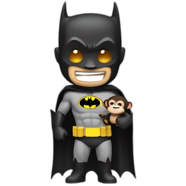 Batman with a monkey emoji