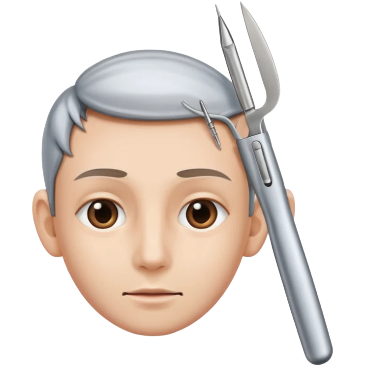 bisturi ao lado de uma orelha emoji