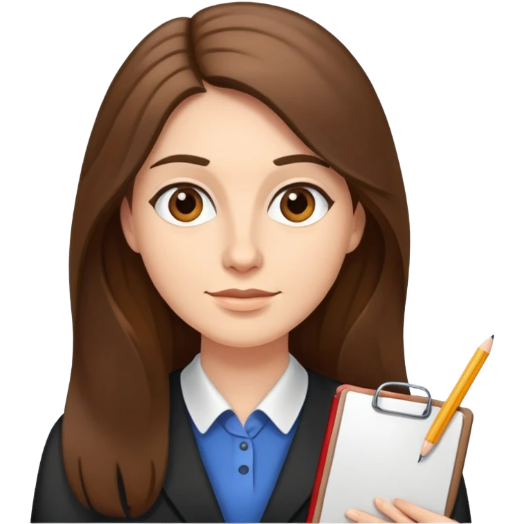 Teacher with long brown hair  emoji