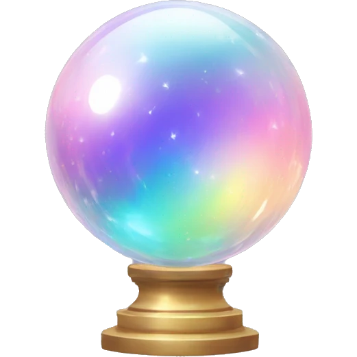 Iridescent pastel Rainbow crystal sphere emoji