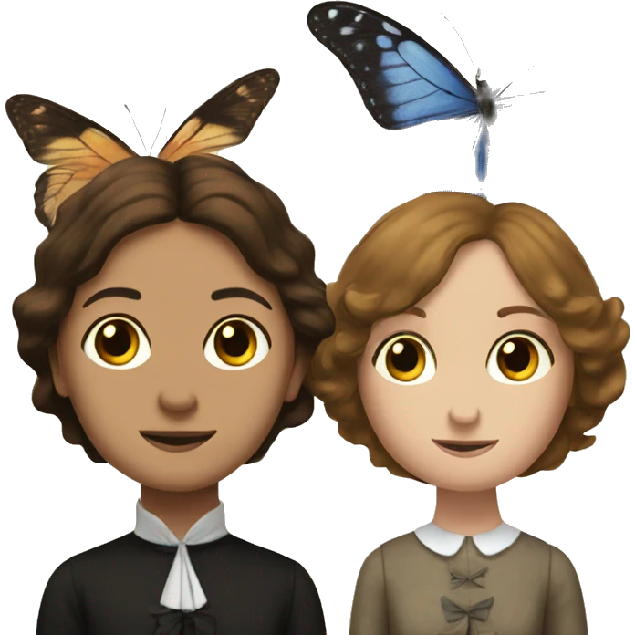 Charlotte Bronte and a butterfly emoji