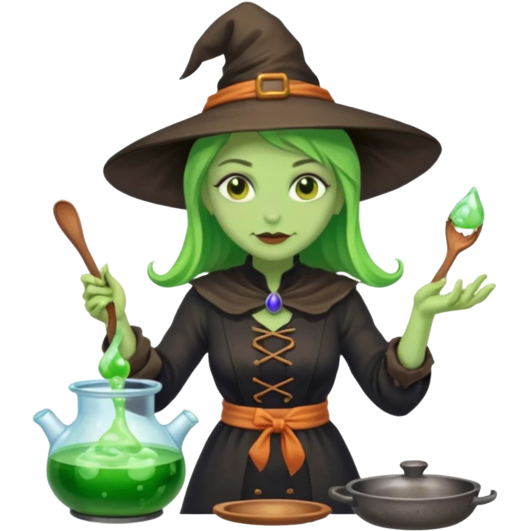 green witch cooking potion emoji