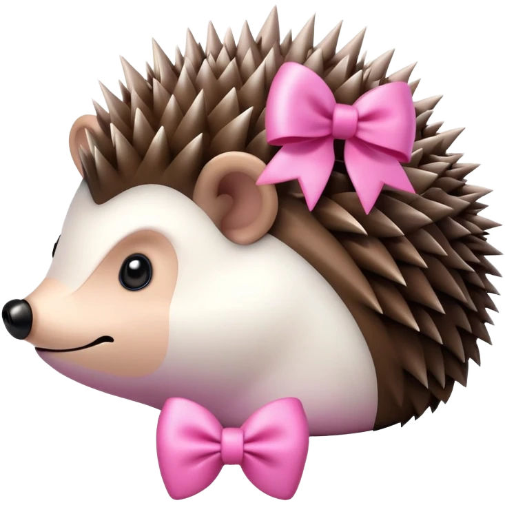 hedgehog with a pink bow emoji