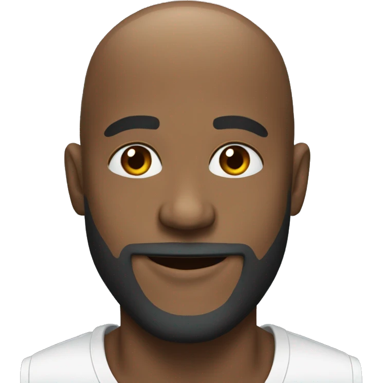 Black bald man with beard and smiling emoji