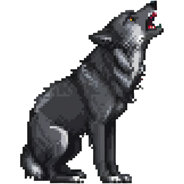 howling black wolf emoji
