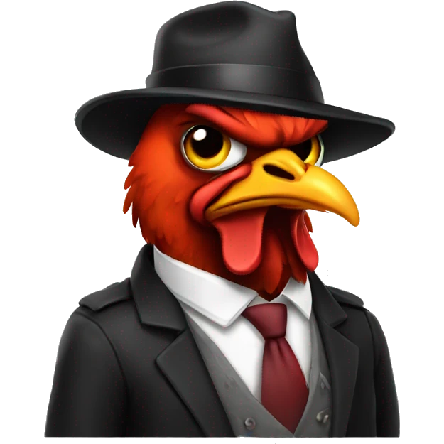 Gangster chicken emoji