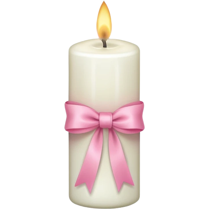 Candle with pink ribbon emoji