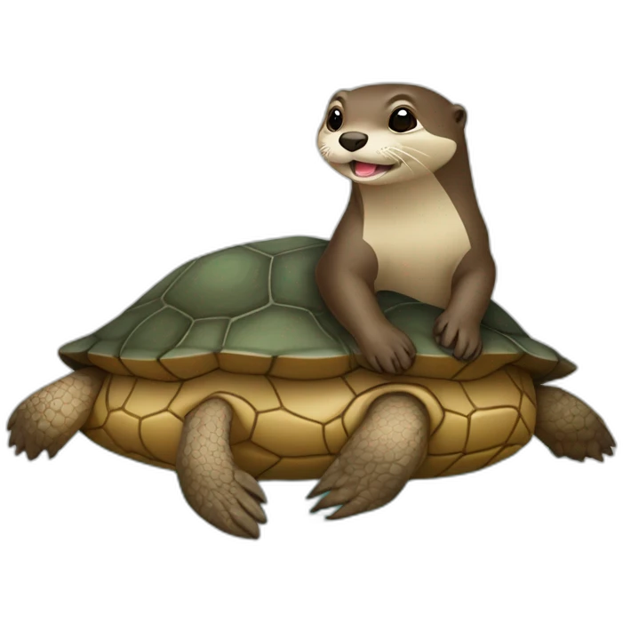 Loutre sur une tortue emoji