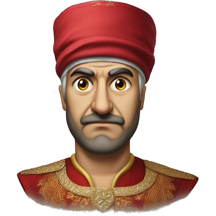 Turkish Sultan photorealistic serious emoji