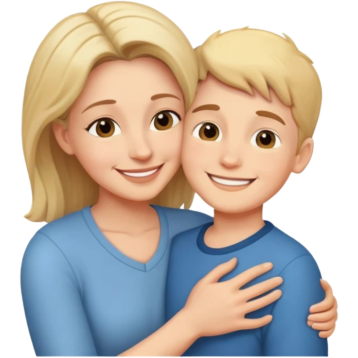 Mom and son hugging emoji