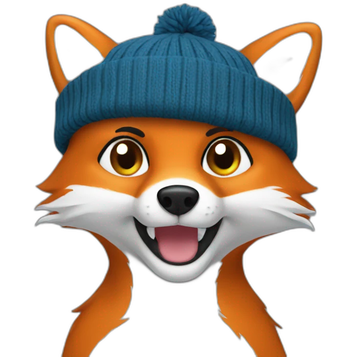 Fox with beanie emoji