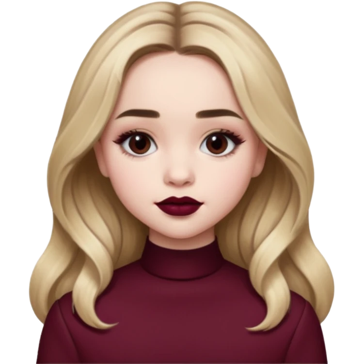 Sabrina carpenter wearing burgundy lipstick  emoji