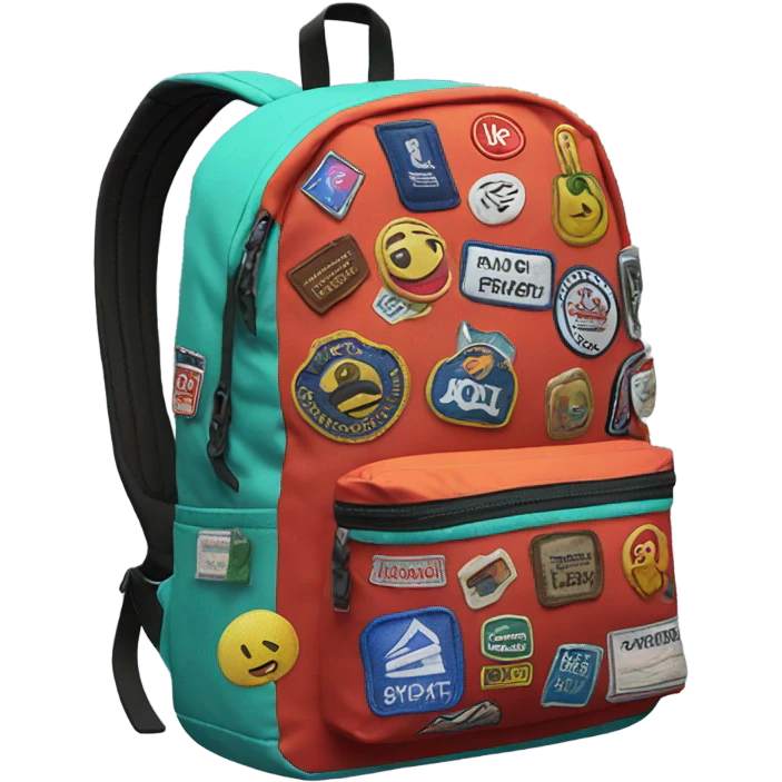 jansport backpack with patches emoji