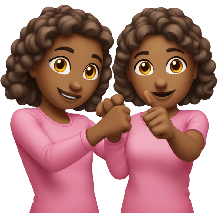 2 girls pinky swear emoji