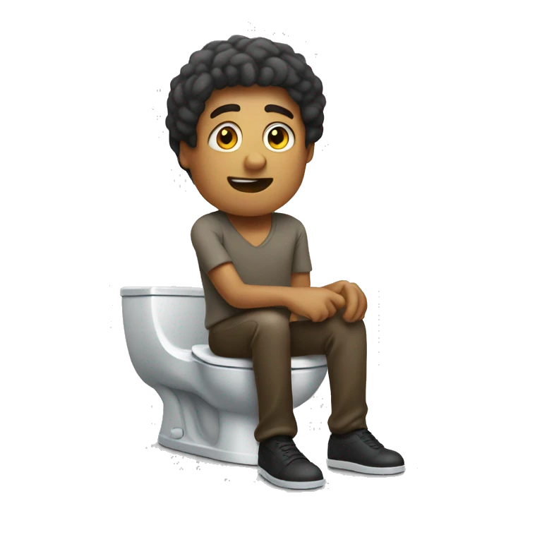 Man sitting on a toilet emoji