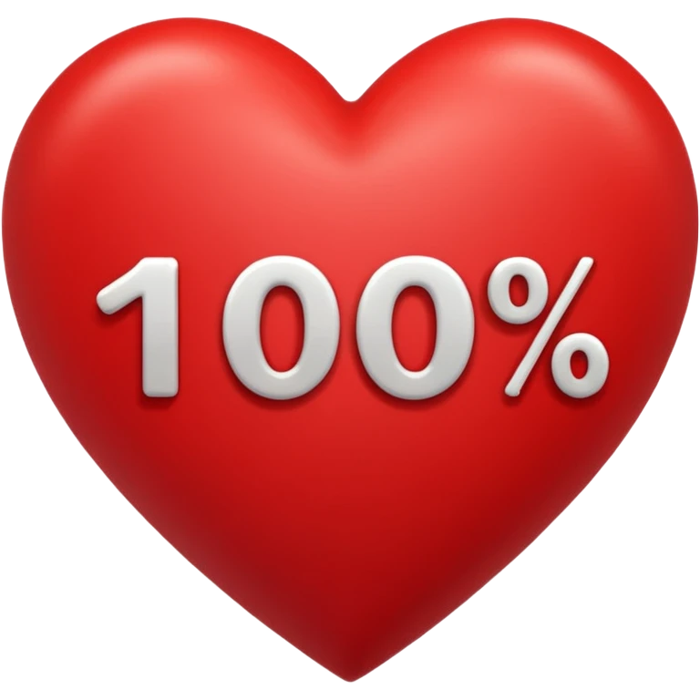 Un cœur au-dessus c'est écrit 100% emoji