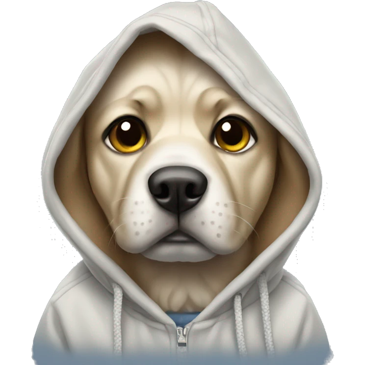 Dog wearing a hoodie emoji