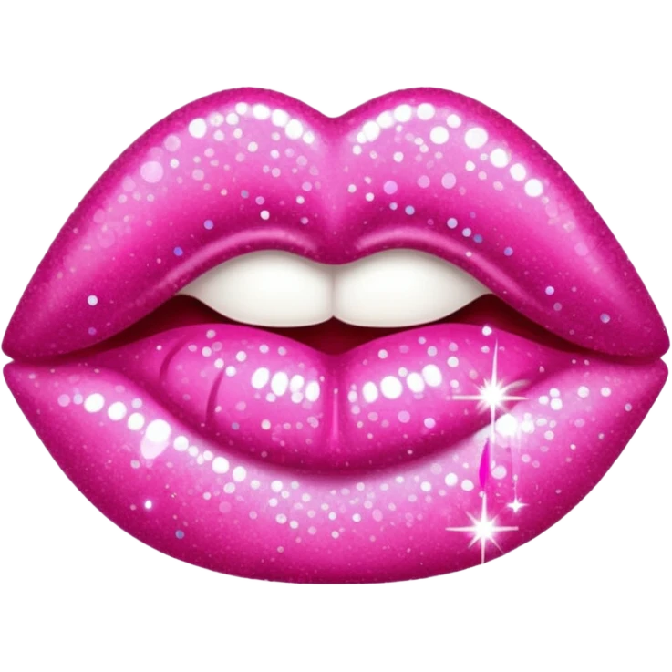 glitter pink kiss  emoji