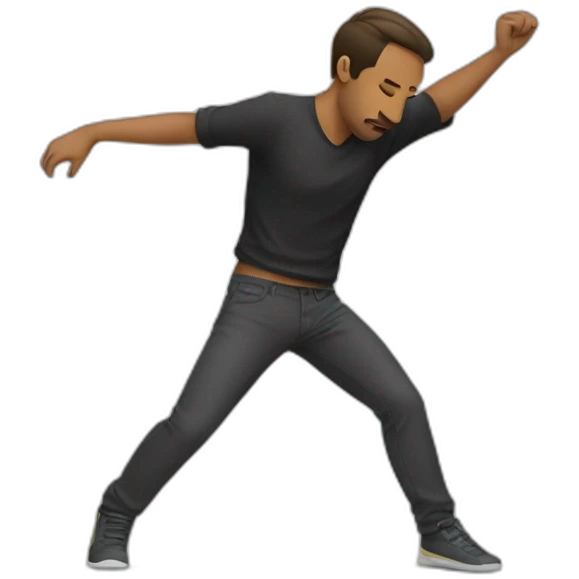 Homme qui fait un dab emoji
