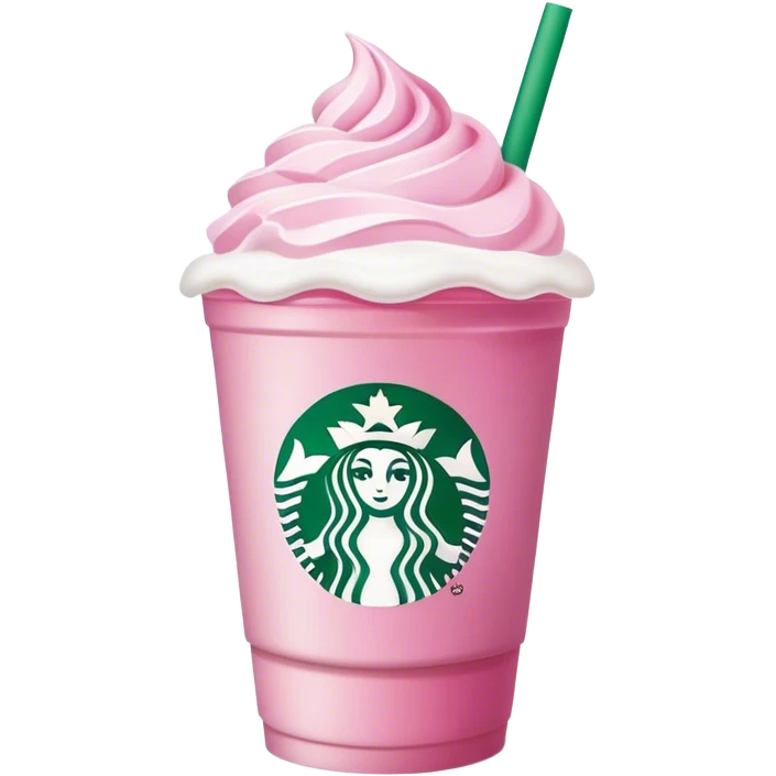 starbucks cup pink drink with cold foam emoji