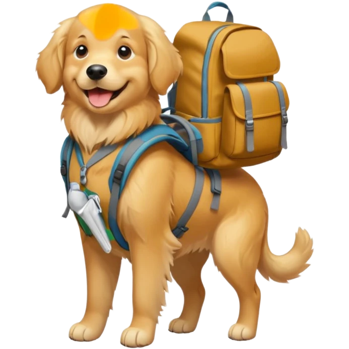 golden retriever hiking emoji