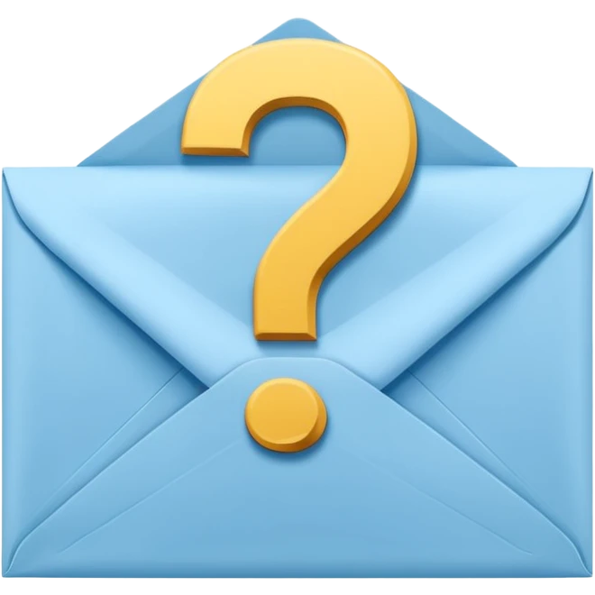 an envelope with a paper and question mark emoji