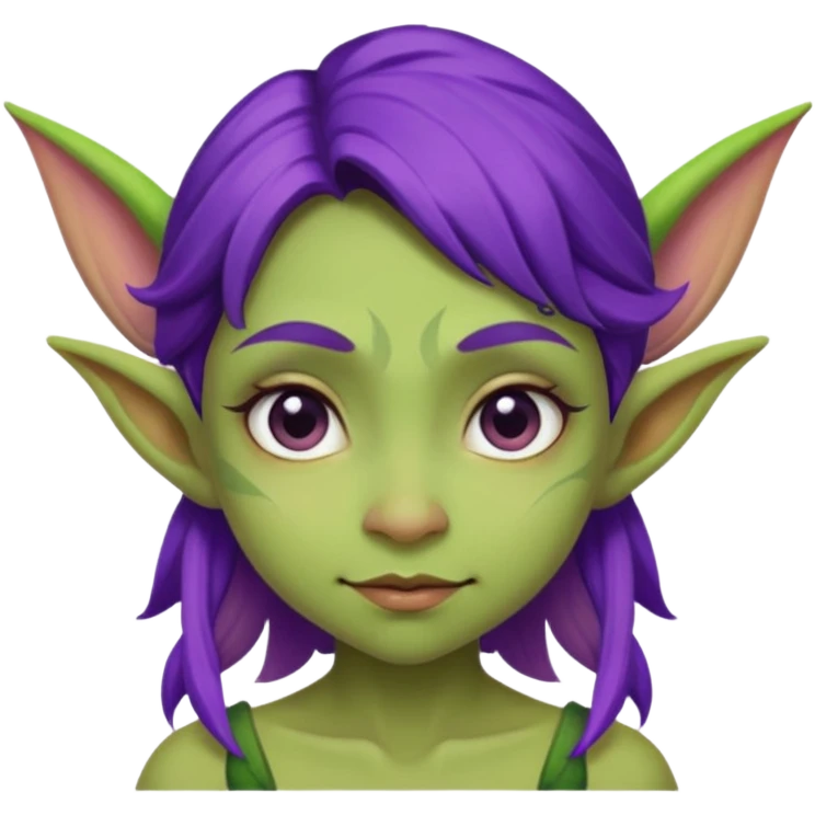 ugly purple green girl fairy goblin  emoji