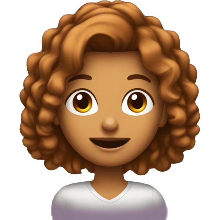 Faça uma emoji com uma mulher com cabelo marrom segurando um celular  emoji